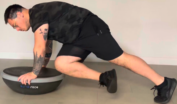 Mountain climber Bosu croisé
