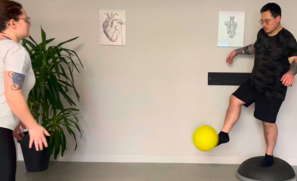 Passe au pied sur Bosu