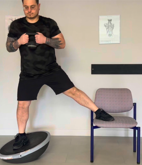 Flexion de jambe instable.